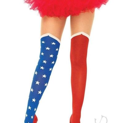 Hero Tights Sheer Thigh Os Blu/red